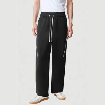 Straight-leg drawstring zipper fashion sports pants