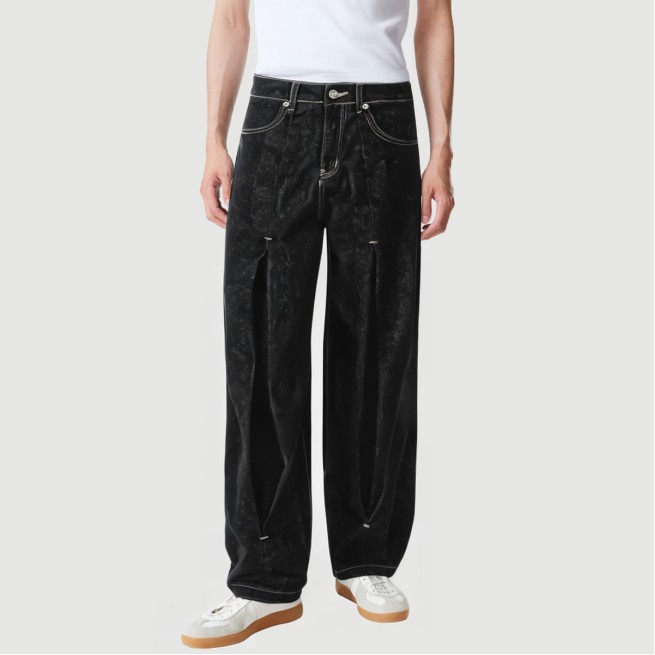 Vintage Loose Fit Wide Leg Trousers