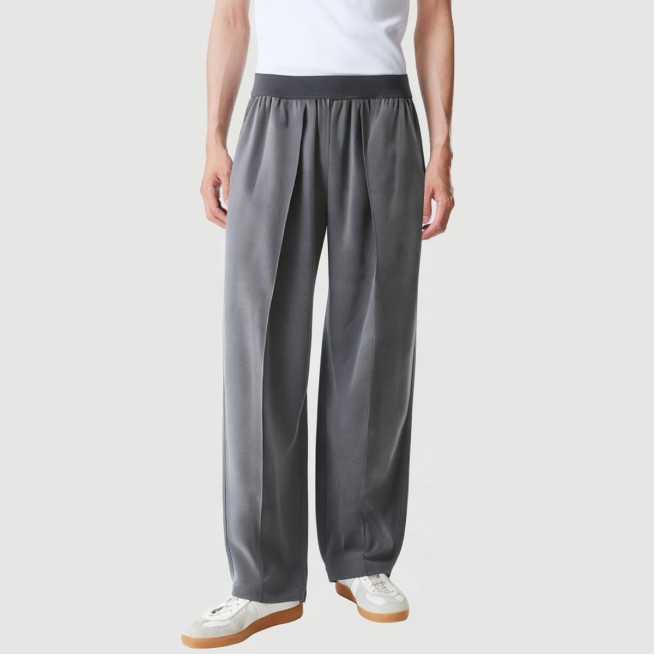 Ice silk polyester high drape trousers