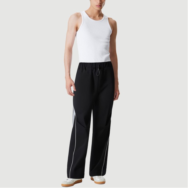 Contrasting color knee pleated track pants