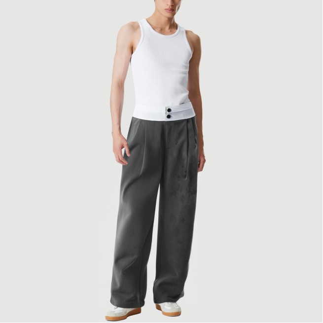 Men's high street loose high waist casual pants