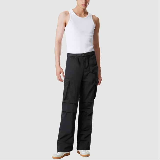 Pleated paratrooper-style loose trousers
