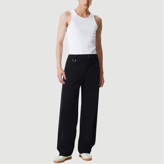Patchwork wide-leg straight-leg casual pants