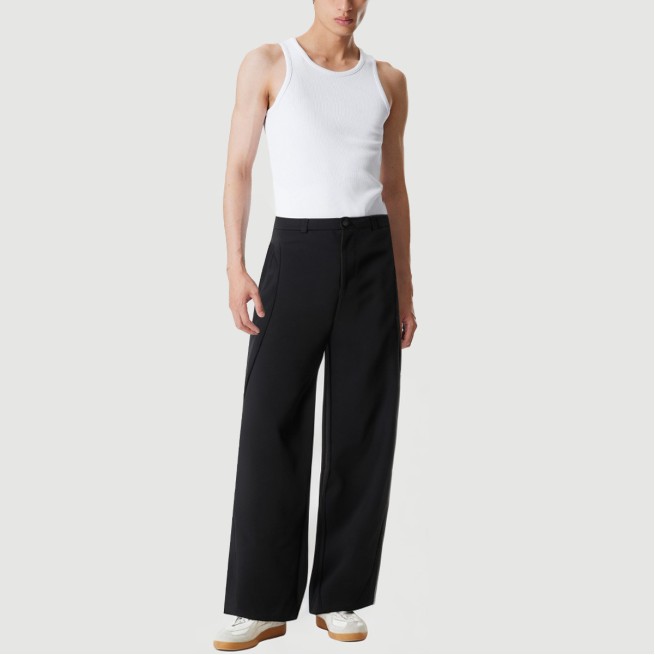 Men's straight-leg patchwork trousers