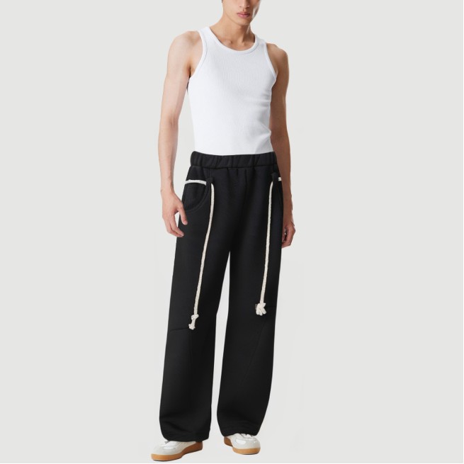 Men's printed layered loose-fitting sweatpants