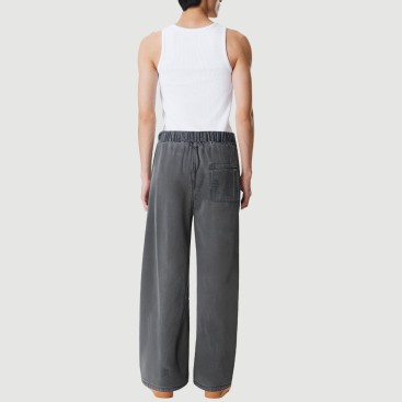 Colorful buckle closure wide-leg trousers