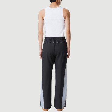Contrasting color knee pleated track pants