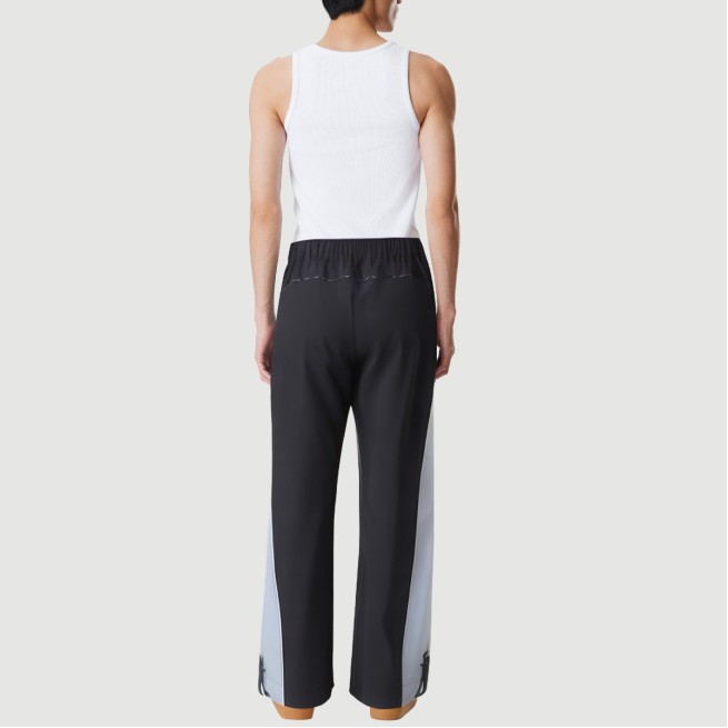 Contrasting color knee pleated track pants