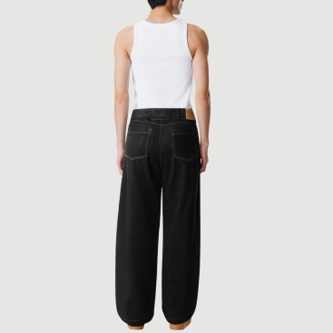 Spliced Machete Denim Wide-Leg Pants