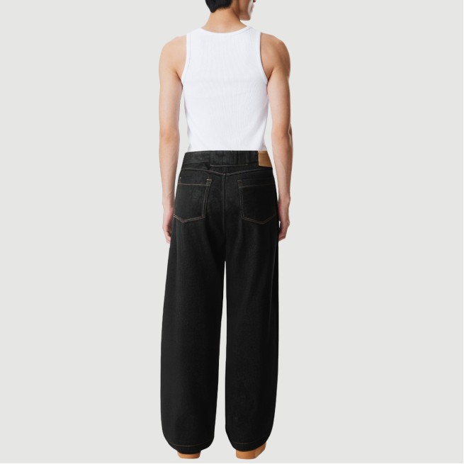 Spliced Machete Denim Wide-Leg Pants