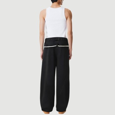 Men's printed layered loose-fitting sweatpants