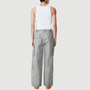 Multi-pocket high-waist drawstring trousers
