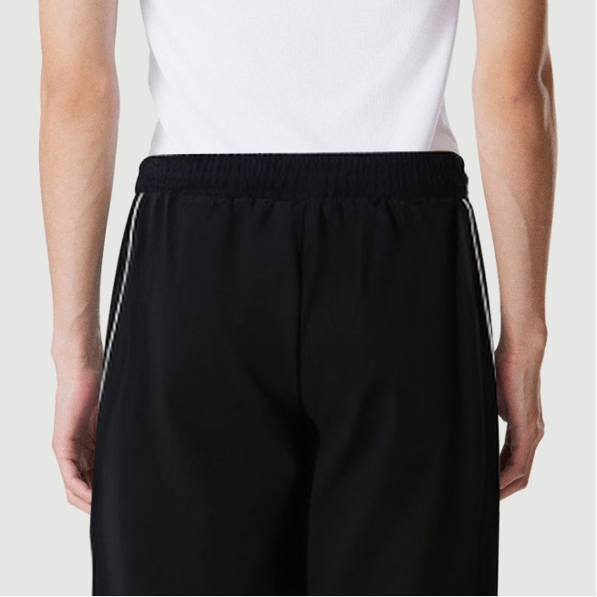 Ribbon-embellished casual pleated draped pants