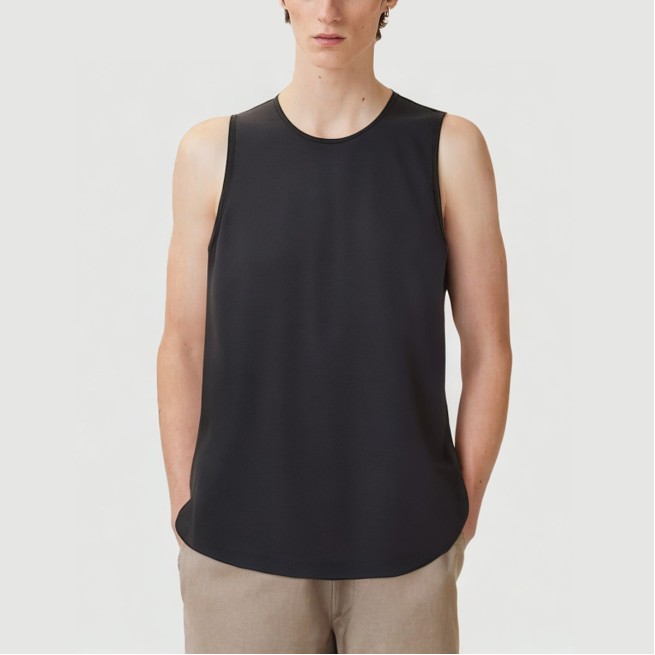 Black Acid Wash Sleeveless Men's Vest