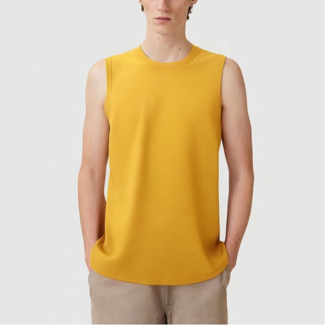 Bamboo fiber high collar breathable casual vest