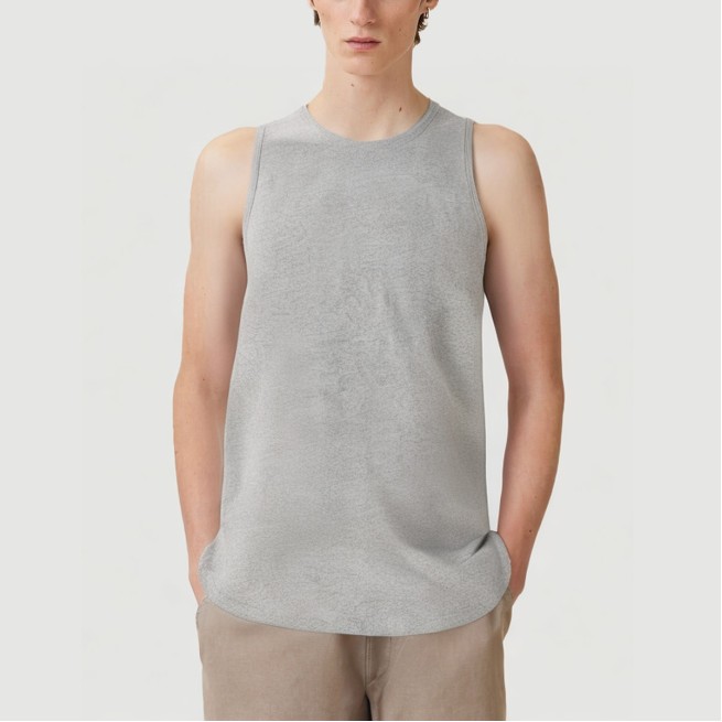 Men's high collar solid color sleeveless vest