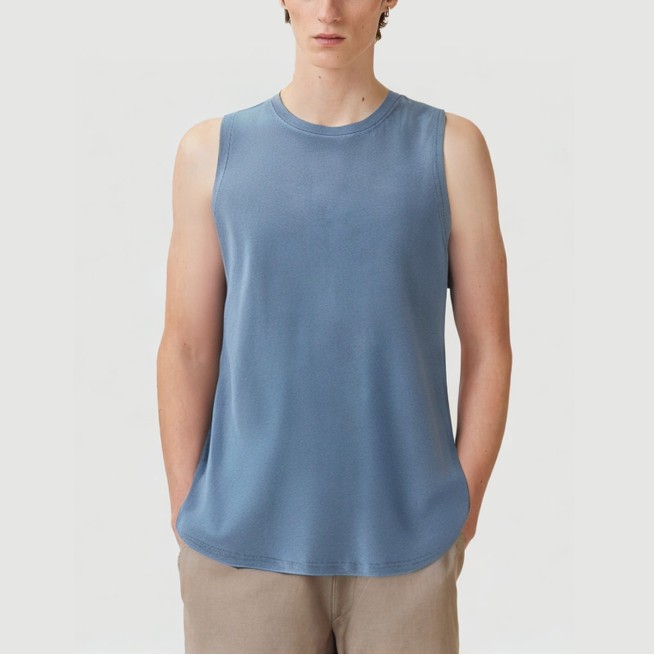 Men's high collar breathable sleeveless vest