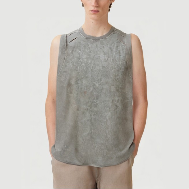 Casual sports style batik vest
