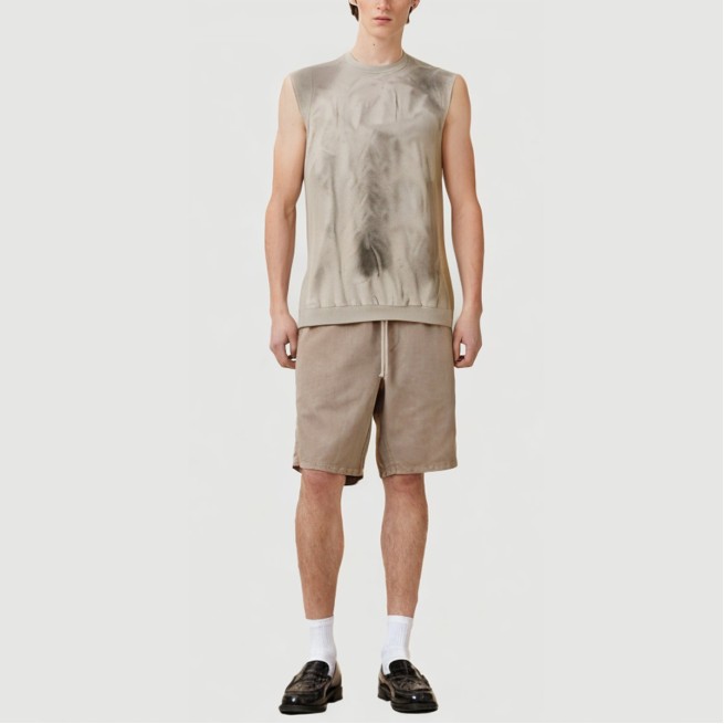 Dirty-dyed graffiti knitted vest