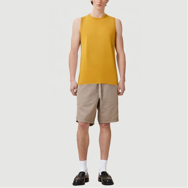 Bamboo fiber high collar breathable casual vest