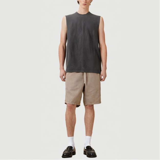 Ribbed Crew Neck Workout Tank Top