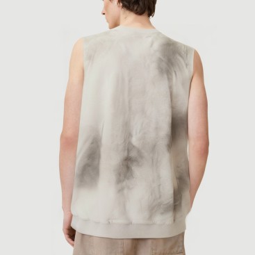 Dirty-dyed graffiti knitted vest