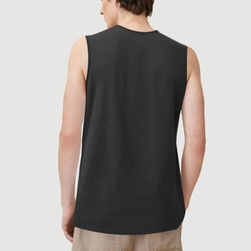 Black Acid Wash Sleeveless Men's Vest