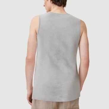 Men's high collar solid color sleeveless vest