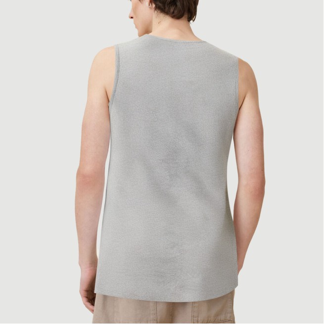 Men's high collar solid color sleeveless vest