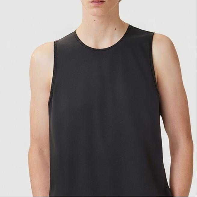 Black Acid Wash Sleeveless Men's Vest