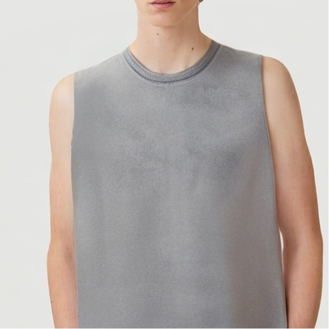 Washed cotton street style vest