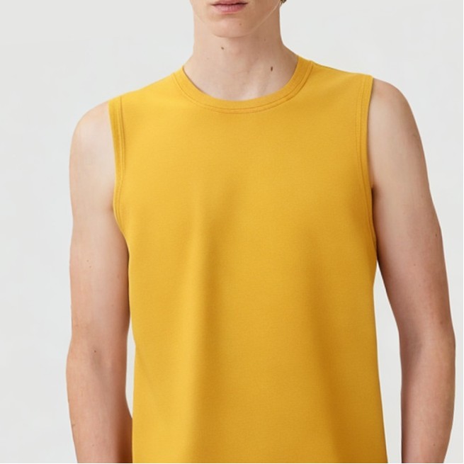 Bamboo fiber high collar breathable casual vest