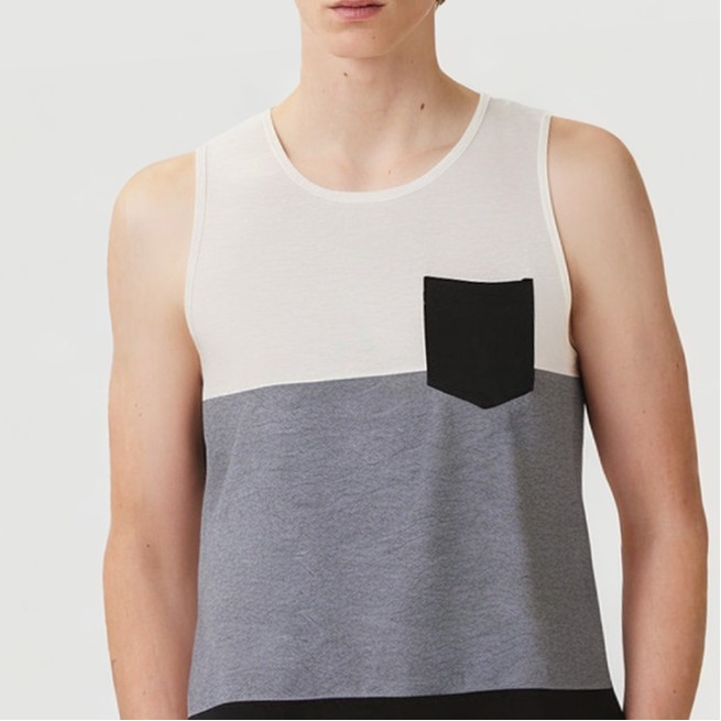 Men's high collar and chest pocket casual vest