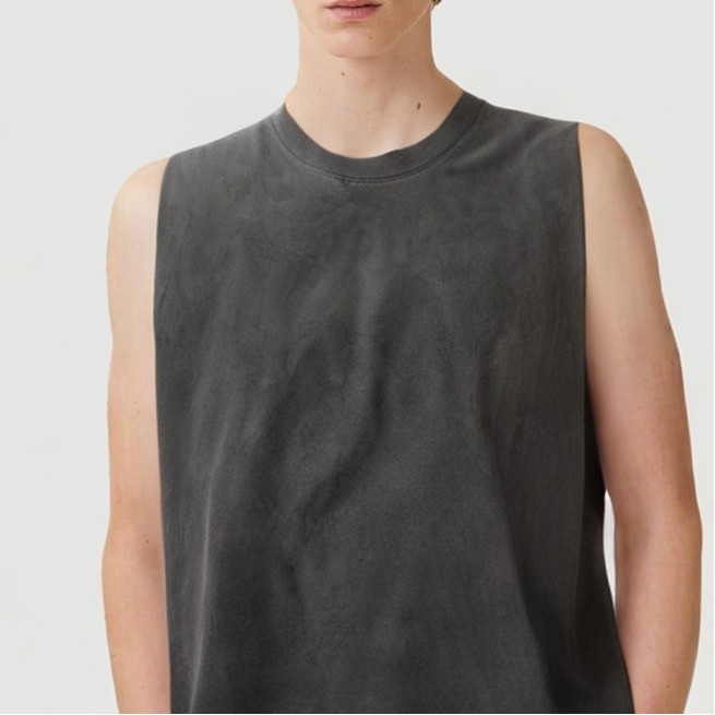 Ribbed Crew Neck Workout Tank Top