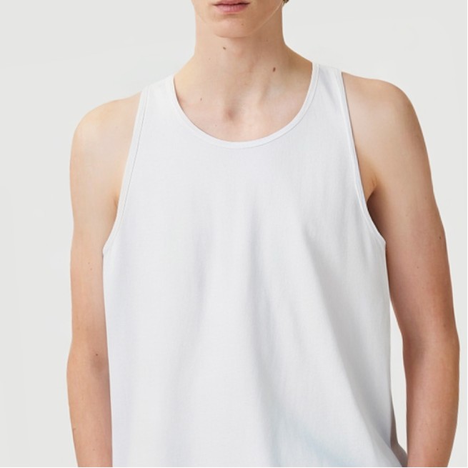 Straight Rib Crew Neck Fitness Tank Top