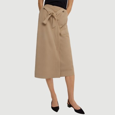 Khaki Front Slit Belted Maxi Dress