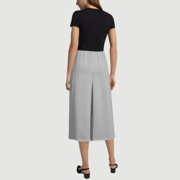 Embroidered casual elastic waist maxi skirt