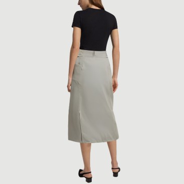 Women's long skirt with zipper side pockets