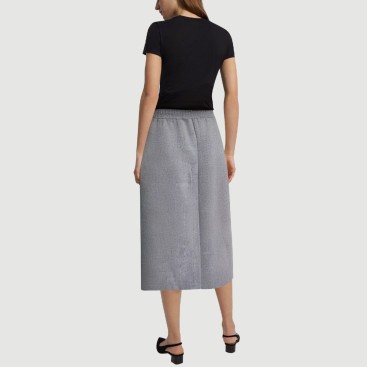 Gray casual and fashionable A-line maxi skirt