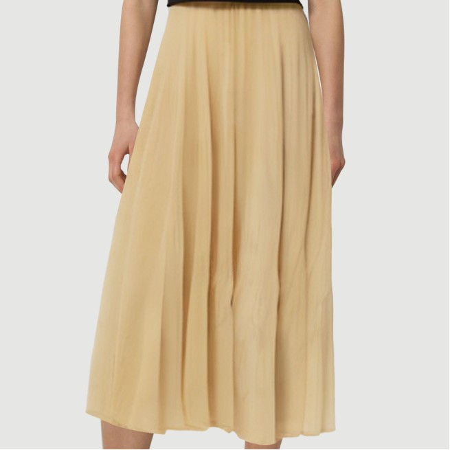 Yellow elastic waist maxi skirt