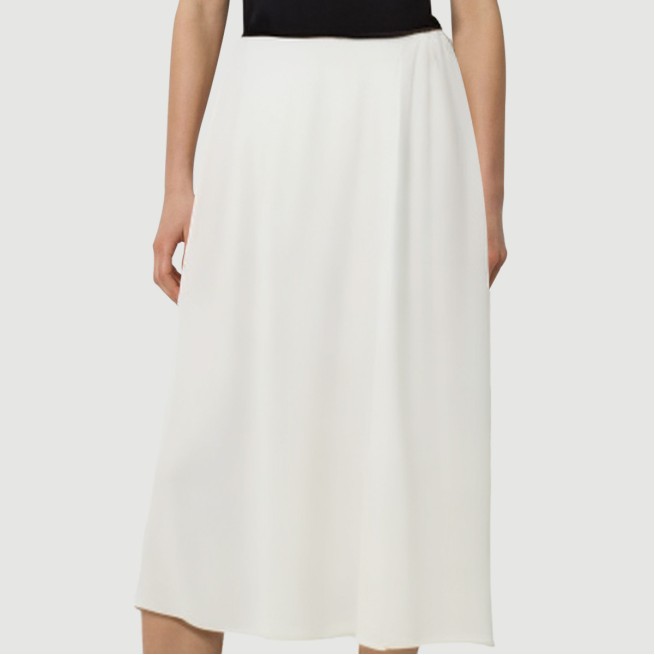 White casual fashionable A-line long skirt