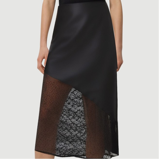 Zippered patchwork lace maxi dress