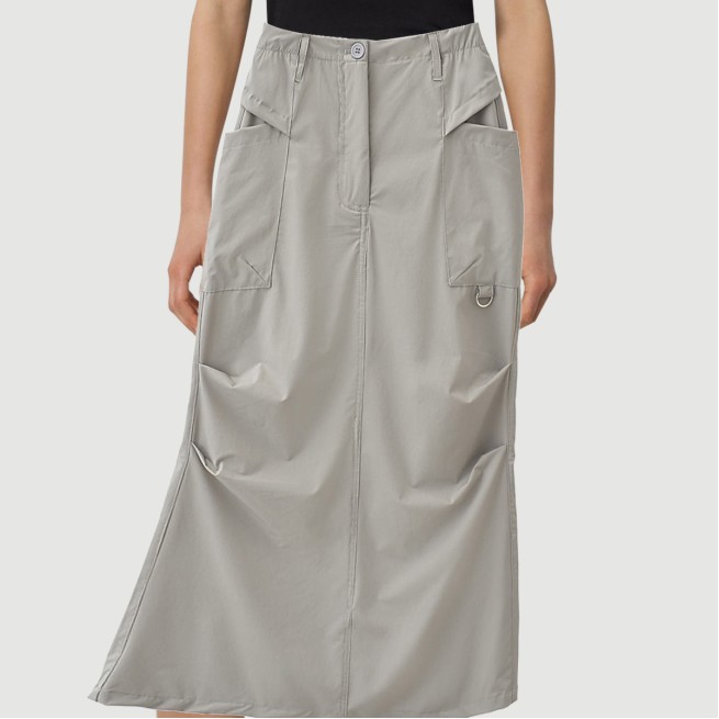 Women's long skirt with zipper side pockets