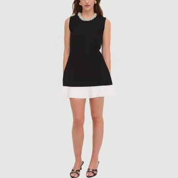 Summer Beaded Ruffle Hem Dress