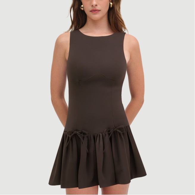Sleeveless Tie-Front Casual Mini Dress