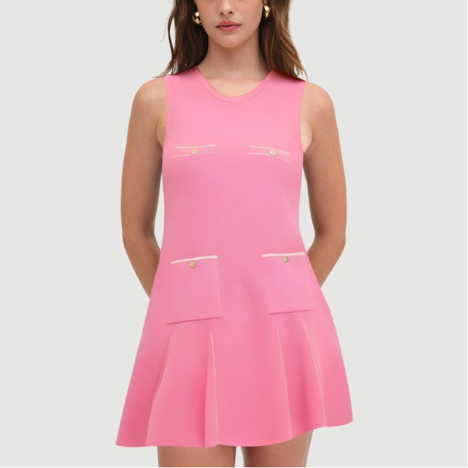 Elegant halter neckline sleeveless dress