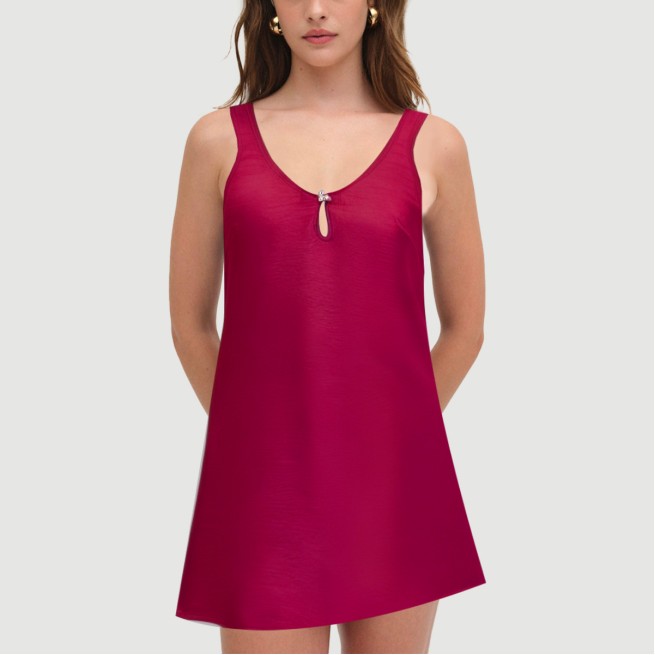 Candy-Color Satin Knee-Length Party Dress