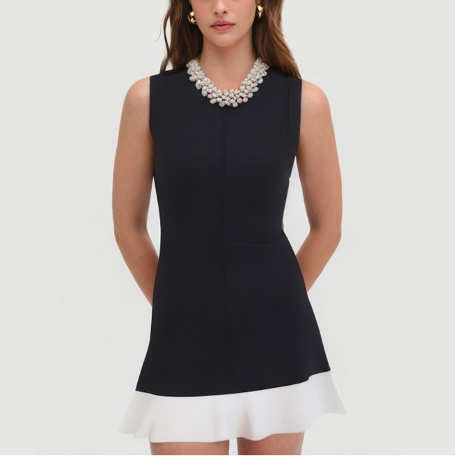 Summer Beaded Ruffle Hem Dress
