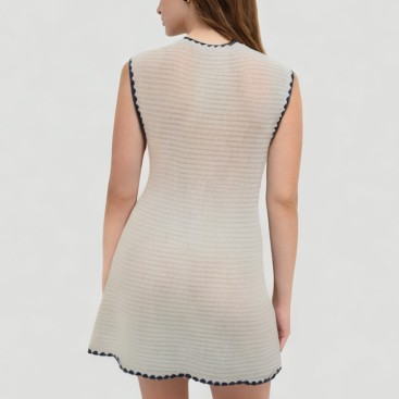 Summer hollow A-line mini casual dress