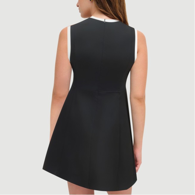 Black Sailor Crew Neck Sleeveless Dress